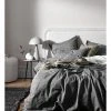Deals ⌛ Aura Home Chambray Fringe Bedlinen Collection in Smoke 😍