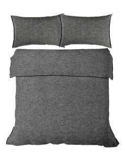 Deals ⌛ Aura Home Chambray Fringe Bedlinen Collection in Smoke 😍 -Cozy Bed Store 441909370 3 3 720x928