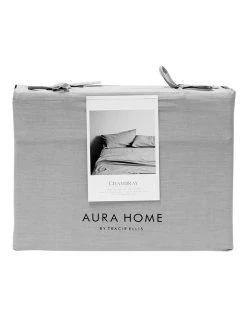 Promo 🎁 Aura Home Chambray Fringe Bedlinen Collection in Dove 🌟 -Cozy Bed Store 516025450 5 1 720x928