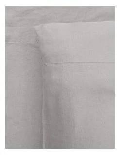 New 👍 Australian House & Garden Sandy Cape Washed Belgian Linen Sheet Set Grey ❤️