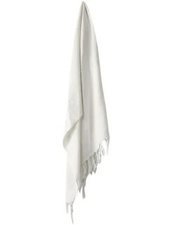 Best deal 😍 Aura Home Vintage Linen Fringe Throw in Marshmallow ✔️