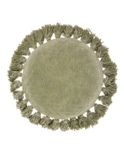 Promo 🔥 Linen House Florida Round Cushion Green 🎉
