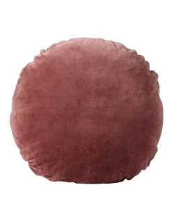 Coupon 🔥 Aura Home Luxury Velvet 45cm Round Cushion in Pink ✔️