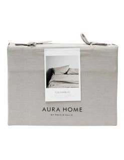 Best Sale โ Aura Home Chambray Vintage Sheet Set in Mink ๐