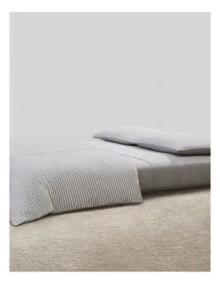 Outlet ❤️ Calvin Klein Home Lennox Modern Cotton Quilt Cover Grey/Cream ⭐ -Cozy Bed Store 710870500 1 1 720x928