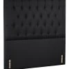 Cheapest ❤️ SleepMaker Opus Tufted Fabric Bedhead 120cm Raven ⭐
