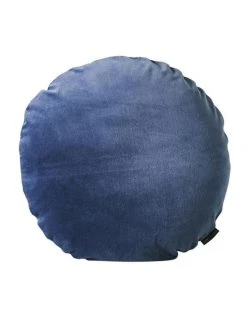 Outlet ✔️ Aura Home Luxury Velvet 45cm Round Cushion in Bijou Blue ✨