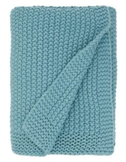 Brand new 🧨 Australian House & Garden Norwood Knitted Throw Ocean Blue 😀