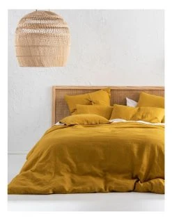 Buy 🎁 Linen House Nimes Linen Quilt Cover Set in Chai 😀