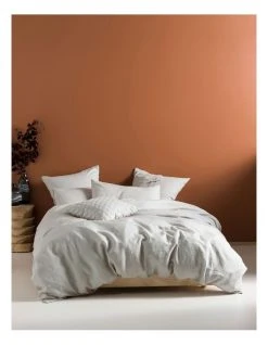 Flash Sale ⭐ Linen House Nimes Linen Quilt Cover Set in Pale Grey ⌛