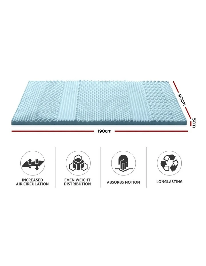 New ๐ฏ Giselle Bedding COOL GEL Memory Foam Mattress Topper BAMBOO 5CM 7-Zone Single ๐ 2 New ๐ฏ Giselle Bedding COOL GEL Memory Foam Mattress Topper BAMBOO 5CM 7-Zone Single ๐ - Image 2
