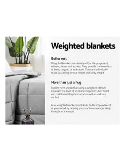Budget ❤️ Giselle Bedding 9KG Cotton Weighted Gravity Heavy Blanket Deep Relax Adult Grey 😉 -Cozy Bed Store 758133460 4 720x928