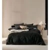 Best Pirce 🎁 Linen House Heath Quilt Cover Set Black ❤️