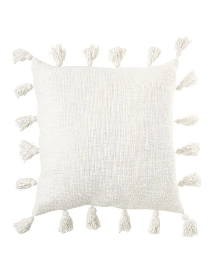 Hot Sale 🥰 Vue Gibraltar Cotton Slub Cotton With Tassels Cushion Off White ❤️ 1 Hot Sale 🥰 Vue Gibraltar Cotton Slub Cotton With Tassels Cushion Off White ❤️