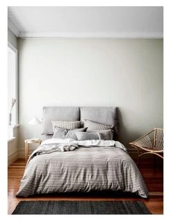 New 🔥 Aura Home Heirloom Stripe Bedlinen Collection in Charcoal 🔔