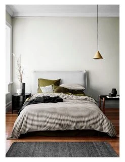 Best Sale 🔥 Aura Home Heirloom Stripe Bedlinen Collection in Khaki 🎉