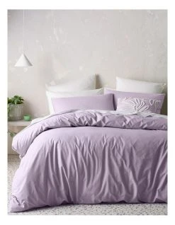 Best Pirce ✨ Vue 250TC Organic Stonewashed Cotton Quilt Cover Set Dusk ⭐