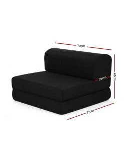 Outlet 🥰 Giselle Bedding Folding Foam Mattress Portable Single Sofa Bed Mat Air Mesh Fabric Black 😉 -Cozy Bed Store 780376330 3 720x928