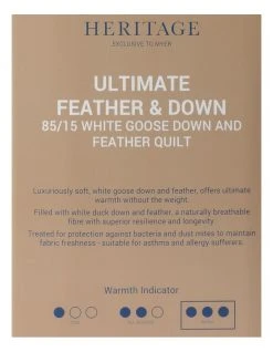 Brand new ⌛ Heritage 85/15 Goose Down & Feather Quilt White 😀 -Cozy Bed Store 780640840 5 720x928