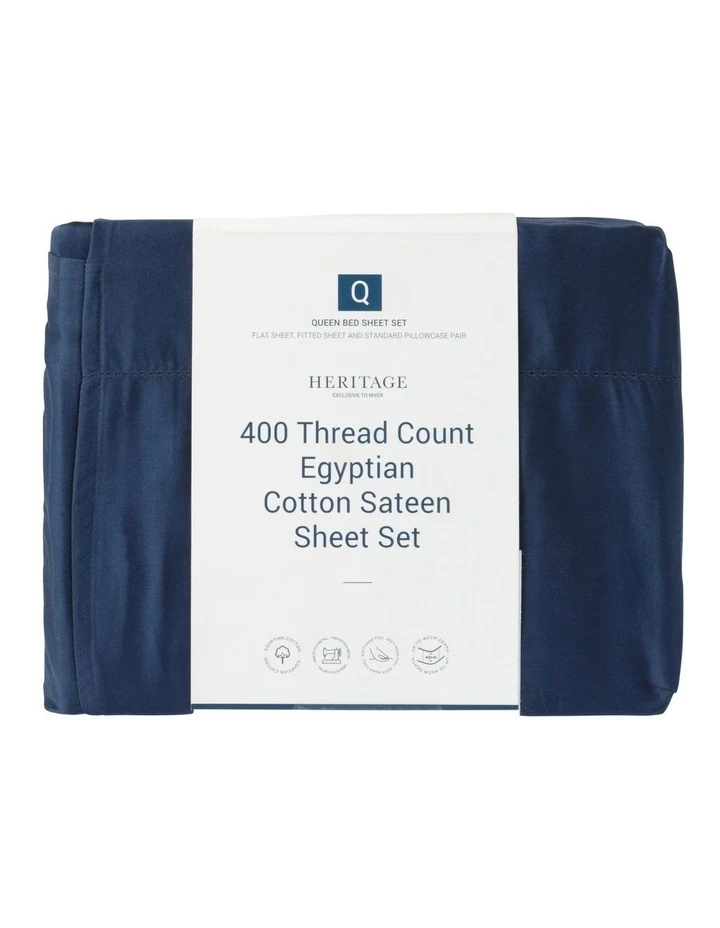 Top 10 ๐ Heritage 400TC Luxurious Egyptian Cotton Sateen Sheeting Navy ๐ 3 Top 10 ๐ Heritage 400TC Luxurious Egyptian Cotton Sateen Sheeting Navy ๐ - Image 3