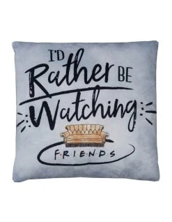 Discount 👏 Friends I Would Rather be ⌚ Watching Square Cushion Watercolour Blue ✨