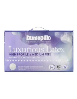 Buy 🤩  Dunlopillo Luxurious High Profile & Medium Feel Latex Pillow in White ✔️
