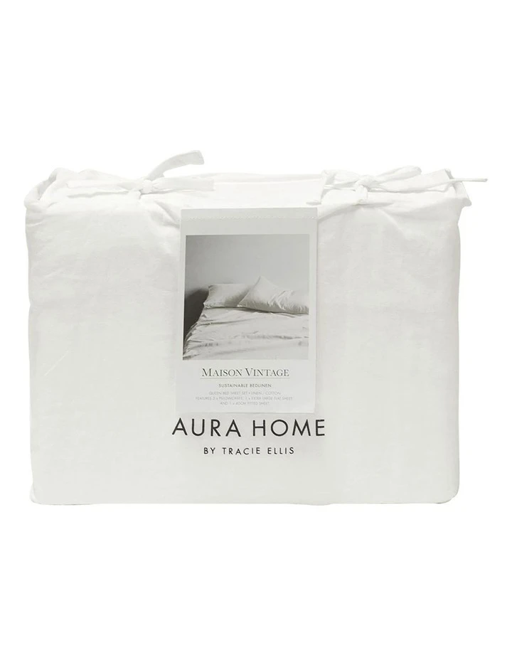 Best Sale ๐ Aura Home Maison Vintage Sheet Set in White ๐ 3 Best Sale ๐ Aura Home Maison Vintage Sheet Set in White ๐ - Image 3