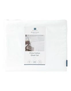 New ❤️ Heritage Pima Cotton 400TC Sheet Set White 🔔 -Cozy Bed Store 790049350 790048270 3 720x928