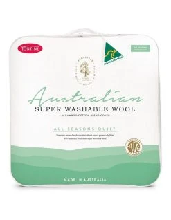 Buy 👍 Tontine Homestead Australian Super Wash Wool With Bamboo Quilt White 😀