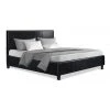 Best Pirce ❤️ Artiss Double Size PU Leather Bed Frame Headboard - Black 🌟