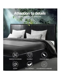 Best Pirce ❤️ Artiss Double Size PU Leather Bed Frame Headboard - Black 🌟 -Cozy Bed Store 795723400 3 720x928