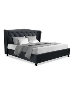 Coupon ๐คฉ Artiss Queen Size Bed Frame Base Mattress Platform Fabric Wooden Charcoal PIER โ๏ธ
