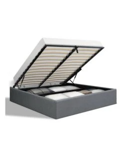 Discount ⭐ Artiss Double Size Gas Lift Bed Frame Base With Storage Platform Fabric 👏