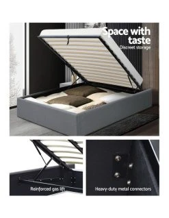 Promo ✔️ Artiss King Single Size Gas Lift Bed Frame Base With Storage Fabric ✔️ -Cozy Bed Store 795728170 4 720x928