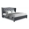 Best Sale ✔️ Artiss Double Size Wooden Upholstered Bed Frame Headborad - Grey 🤩