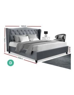 Best Sale ✔️ Artiss Double Size Wooden Upholstered Bed Frame Headborad - Grey 🤩 7 Best Sale ✔️ Artiss Double Size Wooden Upholstered Bed Frame Headborad - Grey 🤩 -Cozy Bed Store 795728710 2 720x928