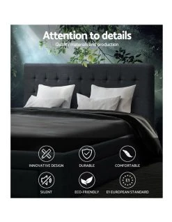 Best deal 🥰 Artiss Double Size Fabric Bed Frame Headboard with Drawers - Charcoal 🛒 -Cozy Bed Store 795730690 3 720x928