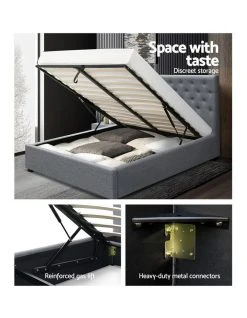 Discount 😍 Artiss Double Full Size Gas Lift Bed Frame Base With Storage Mattress Grey Fabric VILA ✔️ -Cozy Bed Store 795730960 5 720x928