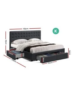 Flash Sale ๐คฉ Artiss King Size Fabric Bed Frame Headboard with Drawers - Charcoal ๐ 7 Flash Sale ๐คฉ Artiss King Size Fabric Bed Frame Headboard with Drawers - Charcoal ๐ -Cozy Bed Store 795731140 2 720x928
