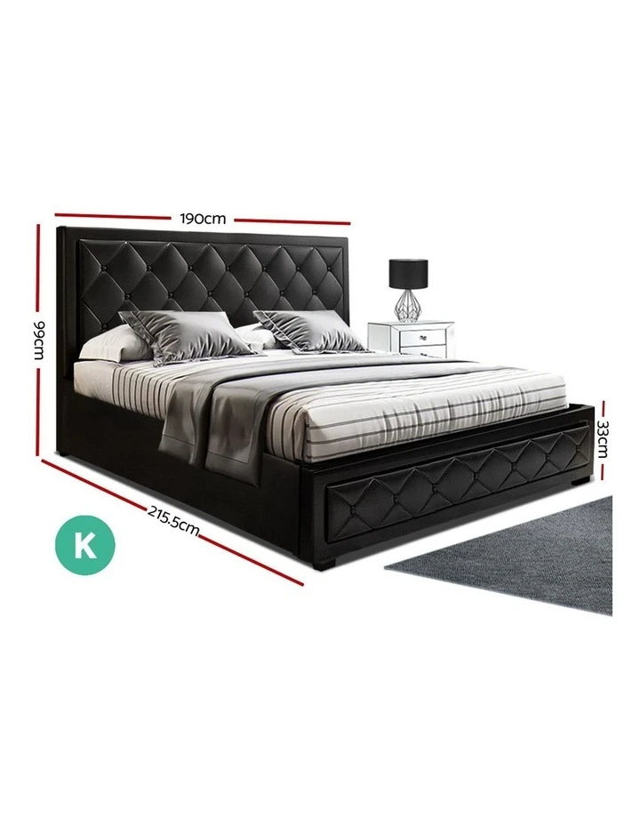 Flash Sale โจ Artiss TIYO King Size Gas Lift Bed Frame Base With Storage Mattress Black Leather ๐ 2 Flash Sale โจ Artiss TIYO King Size Gas Lift Bed Frame Base With Storage Mattress Black Leather ๐ - Image 2