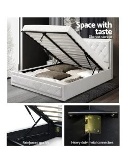 Brand new 👏 Artiss TIYO Queen Size Gas Lift Bed Frame Base With Storage Mattress White Leather 😀 -Cozy Bed Store 795734740 4 720x928