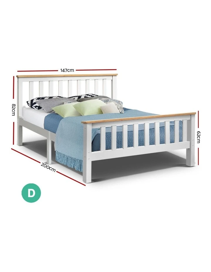 Best deal 😍 Artiss Double Full Size Wooden Bed Frame PONY Timber Mattress Base Bedroom Kids 😉 2 Best deal 😍 Artiss Double Full Size Wooden Bed Frame PONY Timber Mattress Base Bedroom Kids 😉 - Image 2