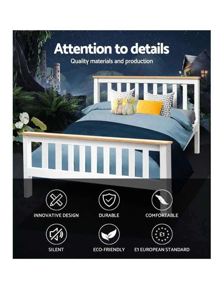 Best deal 😍 Artiss Double Full Size Wooden Bed Frame PONY Timber Mattress Base Bedroom Kids 😉 3 Best deal 😍 Artiss Double Full Size Wooden Bed Frame PONY Timber Mattress Base Bedroom Kids 😉 - Image 3