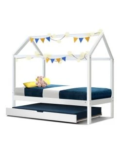 Deals ⭐ Artiss Wooden Bed Frame Single Size Mattress Base Pine Timber Platform White HOLY ⭐