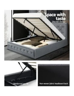 Best Sale 😀 Artiss Bed Frame Double Full Size Gas Lift Base With Storage Grey Fabric TIYO ⭐ -Cozy Bed Store 795855700 5 720x928