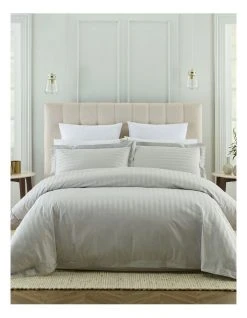 Deals 🤩 Heritage 500TC Superior Cotton Quilt Cover Set Silver 😍