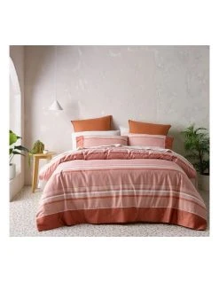 Cheapest ❤️ Vue Grayson Cotton Quilt Cover Set Brick Pink 🎁