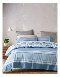 Buy 🔔 Vue Grayson Cotton Quilt Cover Set Spa Blue 💯