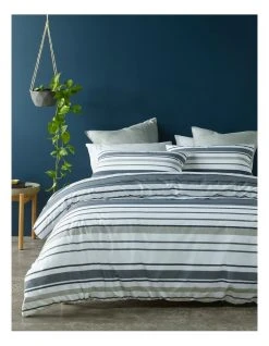 Promo 🎁 Vue Jordan Cotton Percale Quilt Cover Set Black/Grey ✨