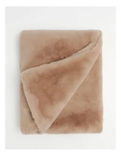 New 🎉 Heritage Amelie Faux Fur Throw Taupe ❤️